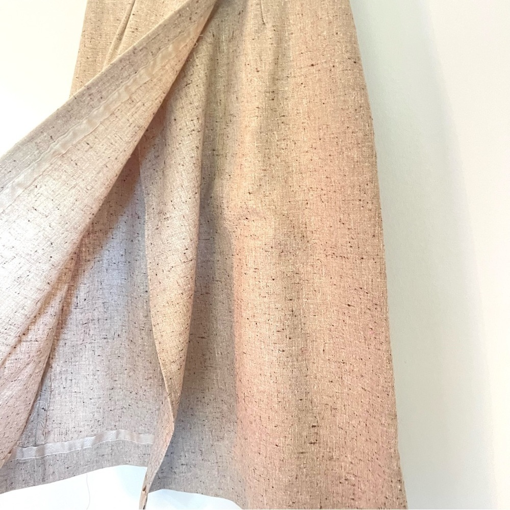 Handmade Vintage‎ Tan Tweed Preppy Midi Wrap Skirt - Women's Size XS - Picture 7 of 7